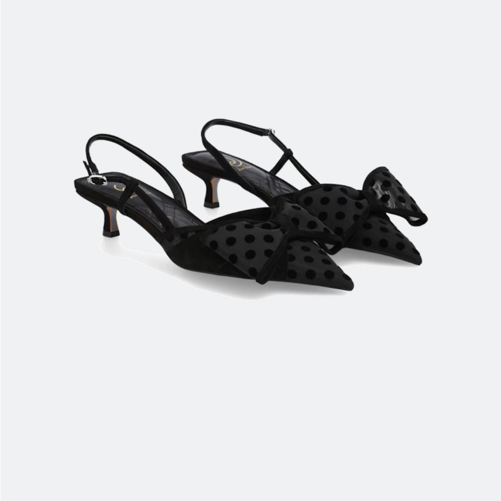 Sam Edelman Black Kitten Heel Slingbacks